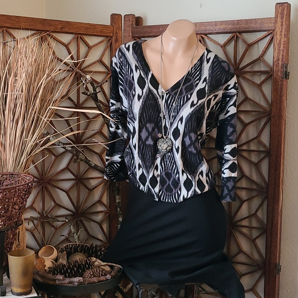 Tory Burch Sweater Medium Multi 100 Wool Lame - image 2